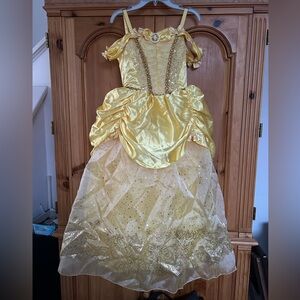 Disney Store princess Belle costume dress size 13/14 yellow big older tall girl
